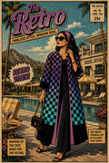 Retro Navy Blue Abaya
