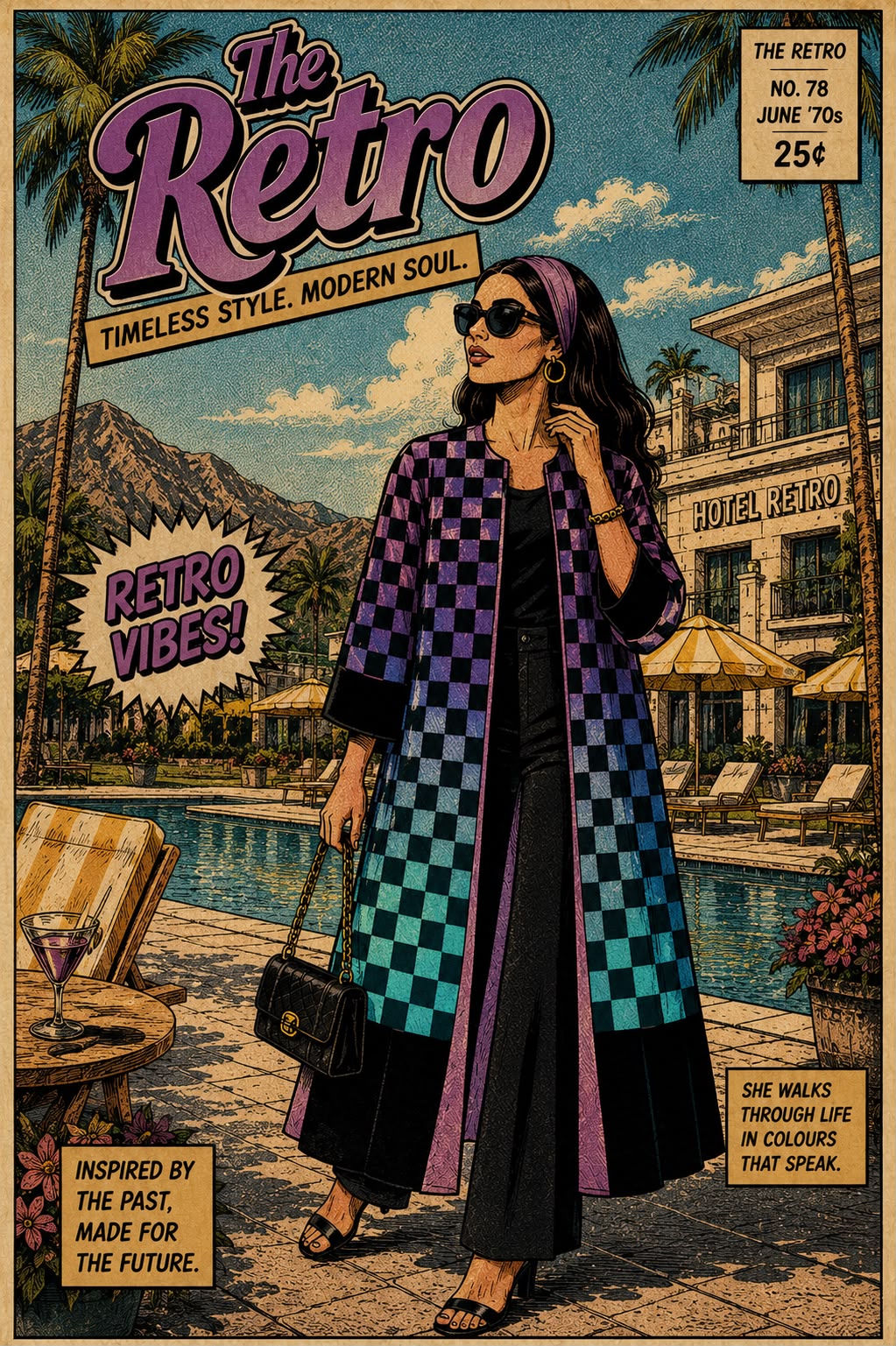 Retro Navy Blue Abaya