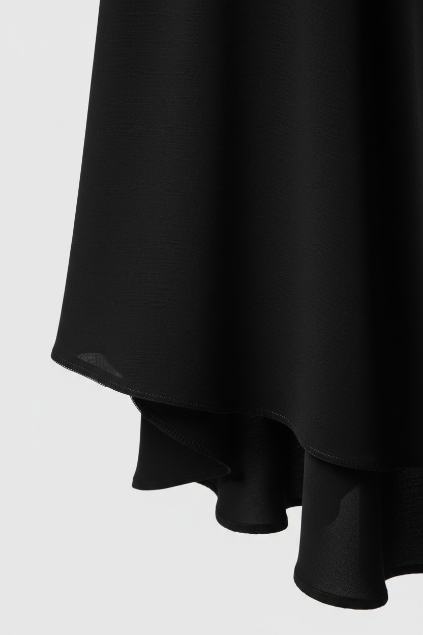 Flowy Crepe Abaya in Black - Fabric detail