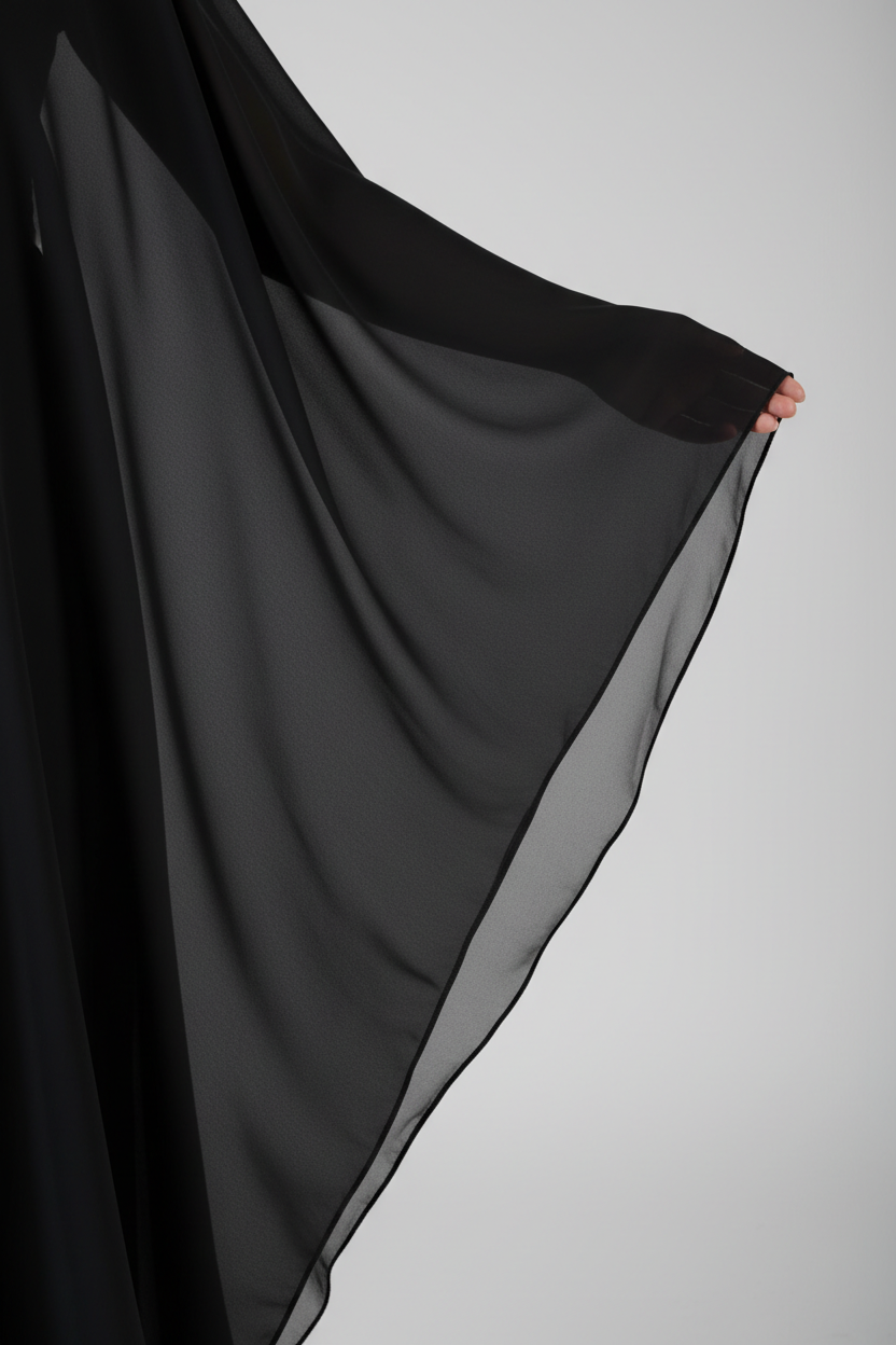 Butterfly Abaya in Black - Sleeve detail