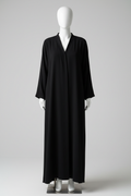 Modern Minimalist Abaya in Black - Full length mannequin shot