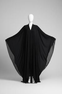 Butterfly Abaya in Black - Full length mannequin shot