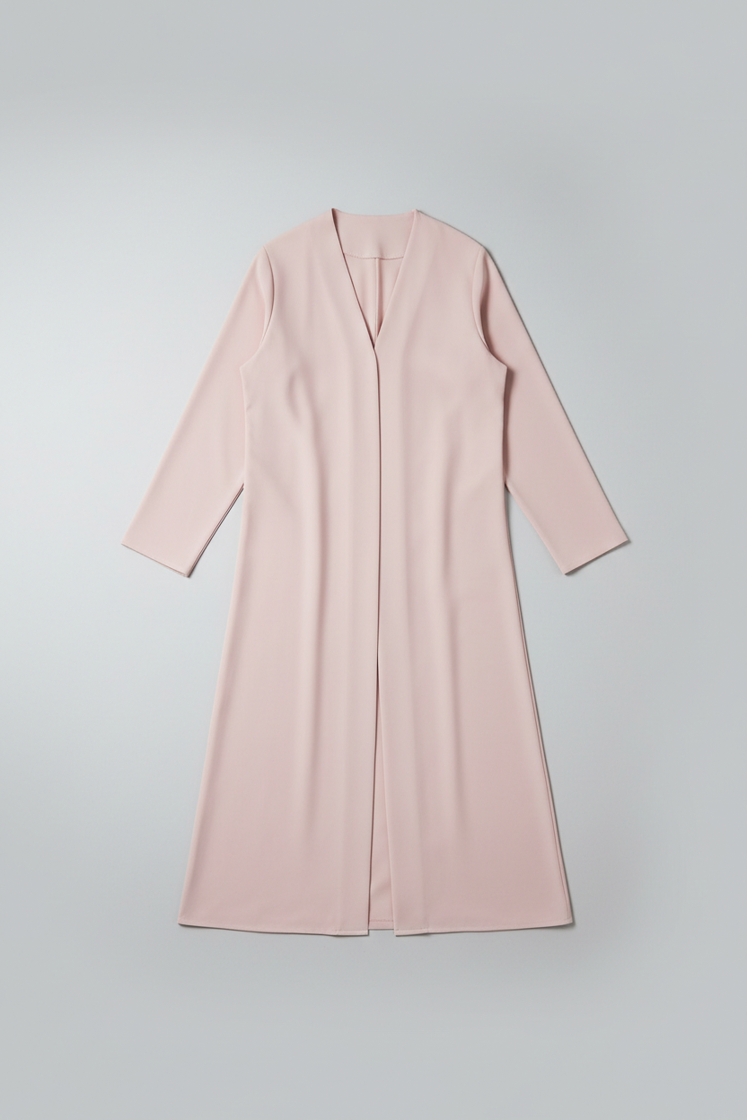 Modern Minimalist Abaya in Blush Pink - Flat lay