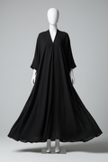 Flowy Crepe Abaya in Black - Full length mannequin shot
